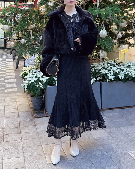 INGNI(イング) 2Wayレースリボンブラウス+キャミワンピース/セット クロ/A