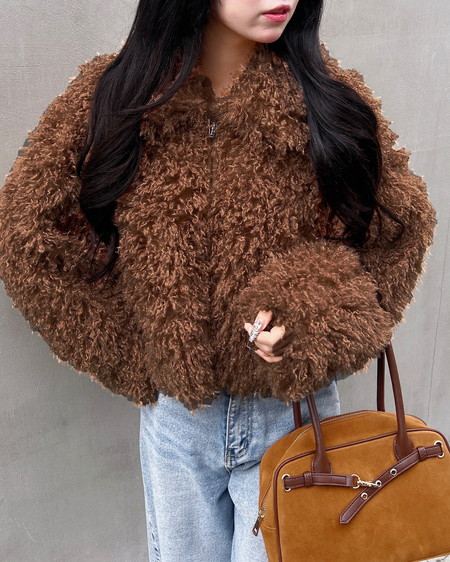 【12／9までの限定価格】ステンカラープードルエコファーブルゾン