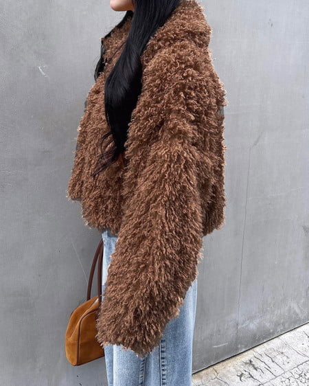 INGNI(イング) ステンカラープードルエコファーブルゾン モカ