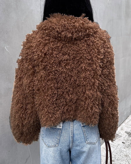 INGNI(イング) ステンカラープードルエコファーブルゾン モカ