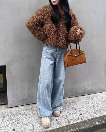 INGNI(イング) 厚底フェイクムートンサンダル ベージュ