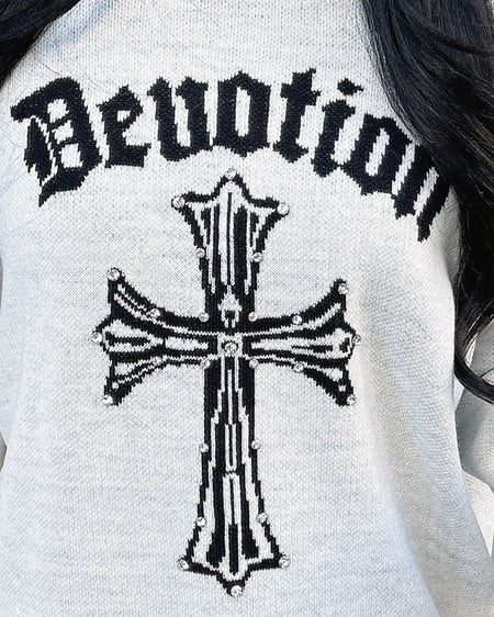 INGNI（イング） クロスロゴジャガードニット ｵﾌﾎﾜｲﾄ/ｸﾛ