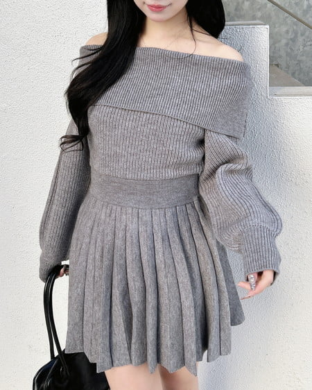 INGNI（イング） オフショルニットワンピース ｸﾞﾚｰ