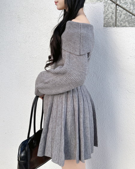 INGNI（イング） オフショルニットワンピース ｸﾞﾚｰ