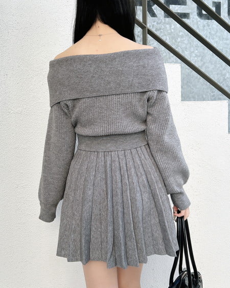 INGNI（イング） オフショルニットワンピース ｸﾞﾚｰ