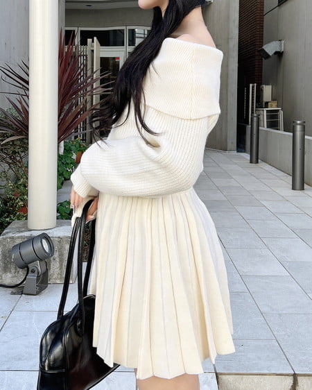 INGNI（イング） オフショルニットワンピース ｱｲﾎﾞﾘｰ