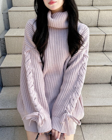 INGNI（イング） タートルネックルーズチュニックニット ﾋﾟﾝｸ