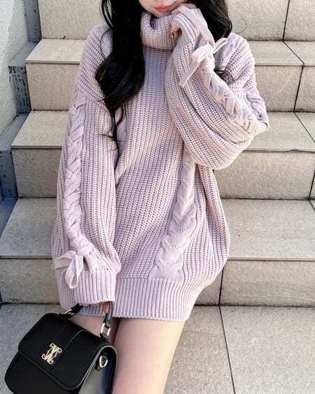 INGNI（イング） タートルネックルーズチュニックニット ﾋﾟﾝｸ