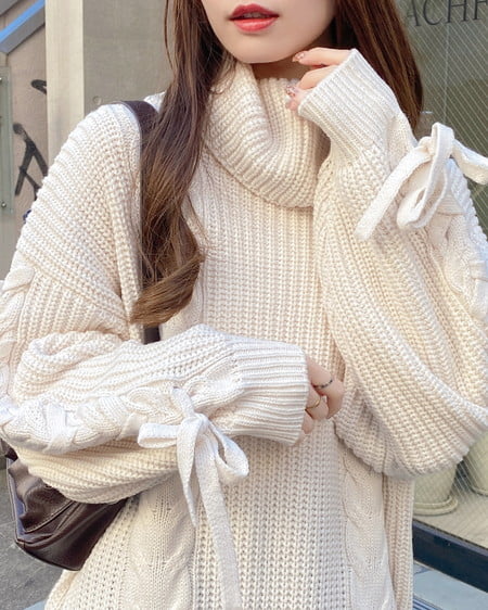 INGNI（イング） タートルネックルーズチュニックニット ｱｲﾎﾞﾘｰ