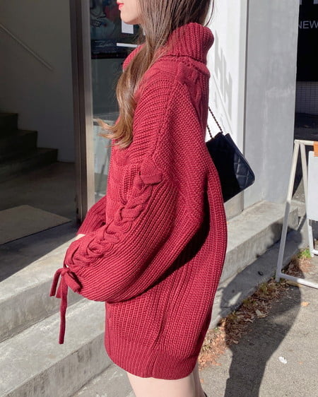 INGNI（イング） タートルネックルーズチュニックニット ﾎﾞﾙﾄﾞｰ