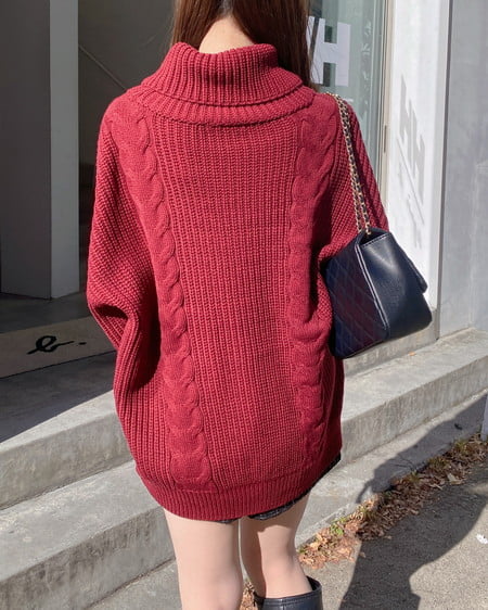 INGNI（イング） タートルネックルーズチュニックニット ﾎﾞﾙﾄﾞｰ