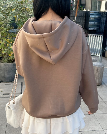 INGNI（イング） ビジュー付ダンボールジップパーカー ﾓｶ