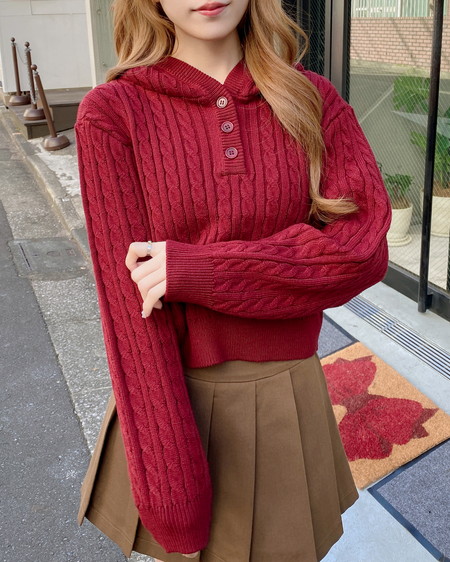 INGNI（イング） ケーブルヘンリーネックニットパーカー ﾎﾞﾙﾄﾞｰ