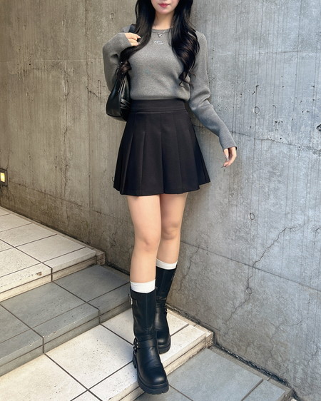 INGNI（イング） プリーツミニスカパン ｸﾛ