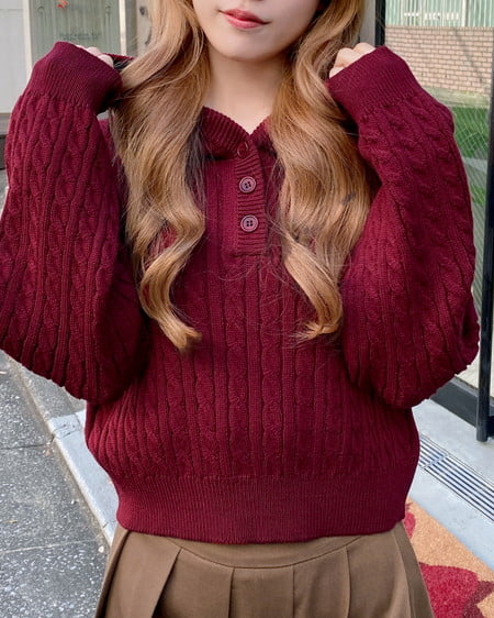 INGNI（イング） ケーブルヘンリーネックニットパーカー ﾎﾞﾙﾄﾞｰ