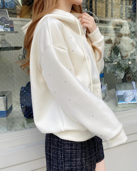 INGNI（イング） ビジュー付ダンボールジップパーカー ｱｲﾎﾞﾘｰ