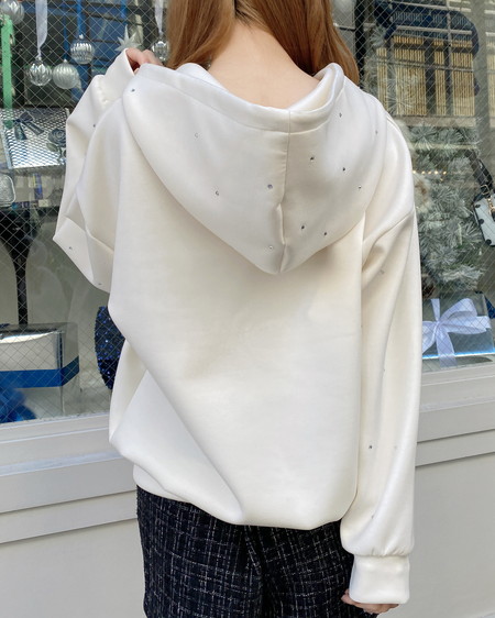 INGNI（イング） ビジュー付ダンボールジップパーカー ｱｲﾎﾞﾘｰ