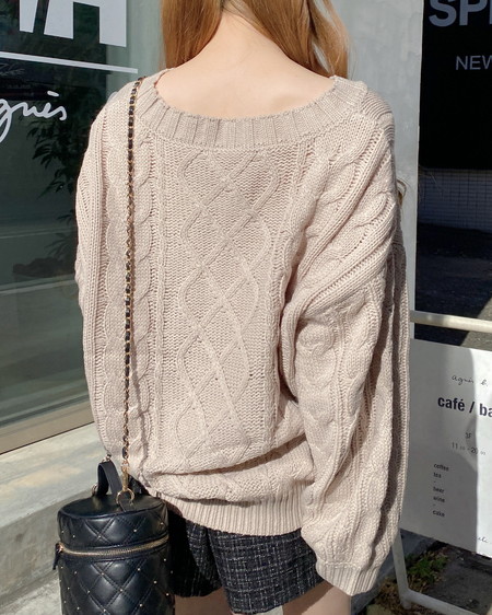 INGNI（イング） 2Wayケーブルルーズチュニックニット ﾍﾞｰｼﾞｭ