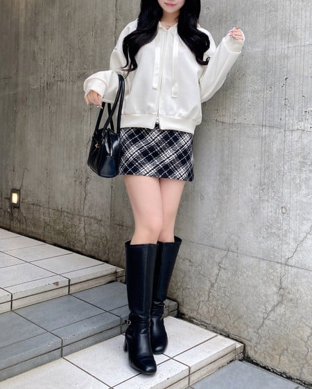 INGNI(イング) ビット付アソート柄タイトミニスカパン クロオフ/チェック