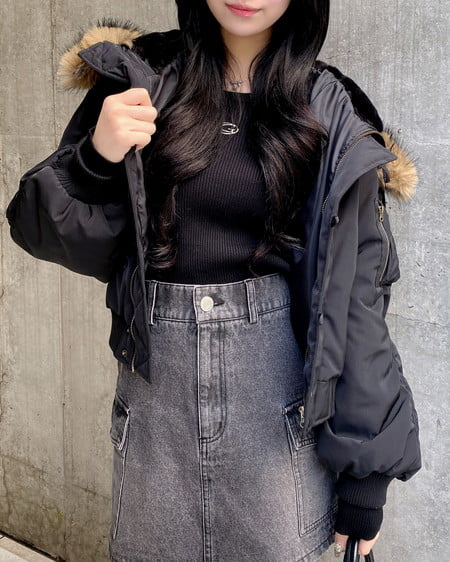 INGNI(イング) アソート柄カーゴミニスカート グレー