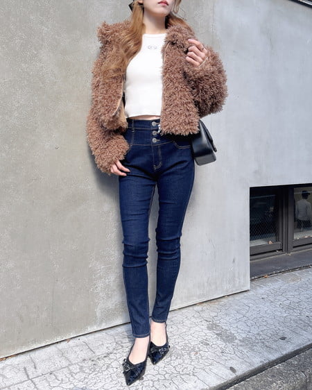 INGNI(イング) ステンカラープードルエコファーブルゾン モカ