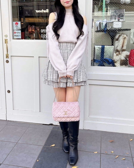 INGNI（イング） 肩開きラメフェザーニット ﾋﾟﾝｸ