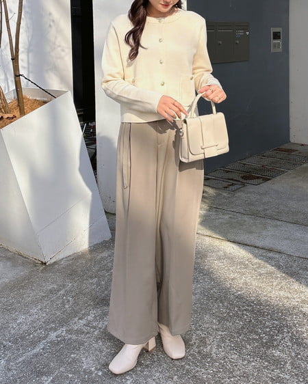 INGNI（イング） 金ボタンスポンディッシュニットカーディガン ｱｲﾎﾞﾘｰ