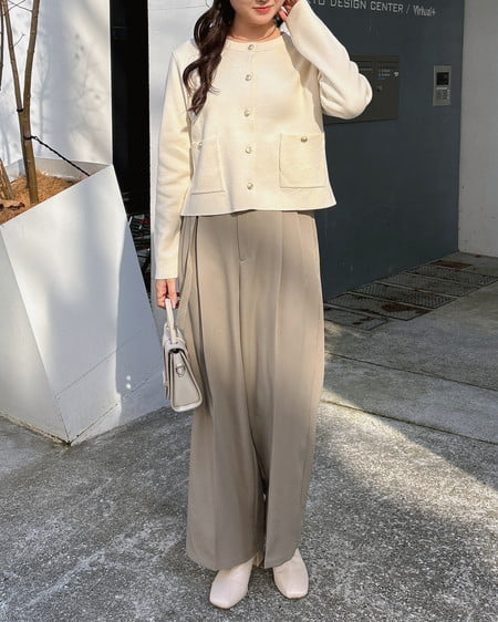 INGNI（イング） 金ボタンスポンディッシュニットカーディガン ｱｲﾎﾞﾘｰ