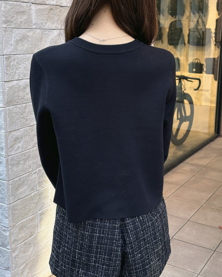 INGNI（イング） 金ボタンスポンディッシュニットカーディガン ｸﾛ