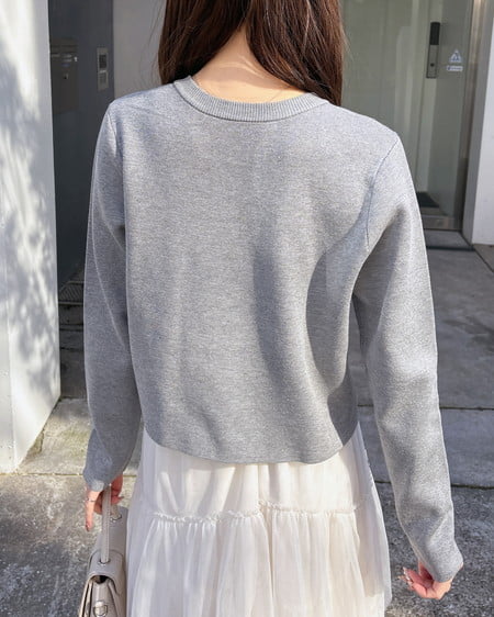 INGNI（イング） 金ボタンスポンディッシュニットカーディガン ｸﾞﾚｰ