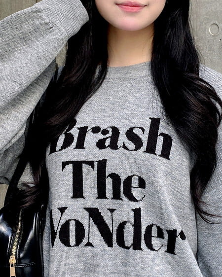 INGNI（イング） 3段ロゴニット ｸﾞﾚｰ/ｸﾛ