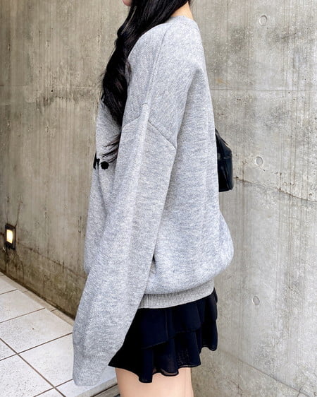 INGNI（イング） 3段ロゴニット ｸﾞﾚｰ/ｸﾛ