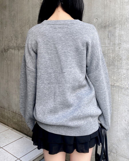 INGNI（イング） 3段ロゴニット ｸﾞﾚｰ/ｸﾛ