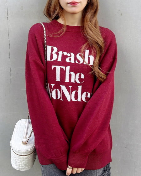 INGNI（イング） 3段ロゴニット ﾎﾞﾙﾄﾞｰ/ｵﾌﾎﾜｲﾄ