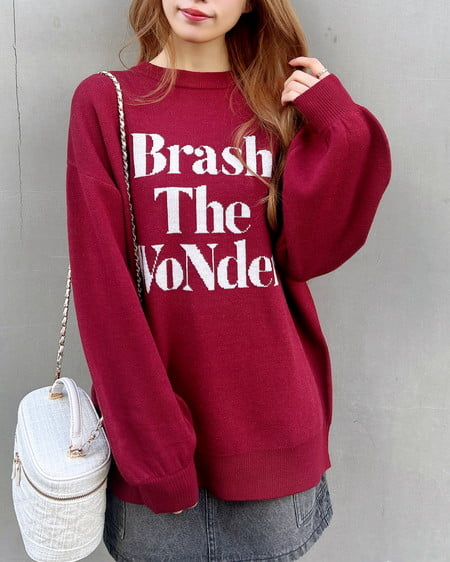 INGNI（イング） 3段ロゴニット ﾎﾞﾙﾄﾞｰ/ｵﾌﾎﾜｲﾄ