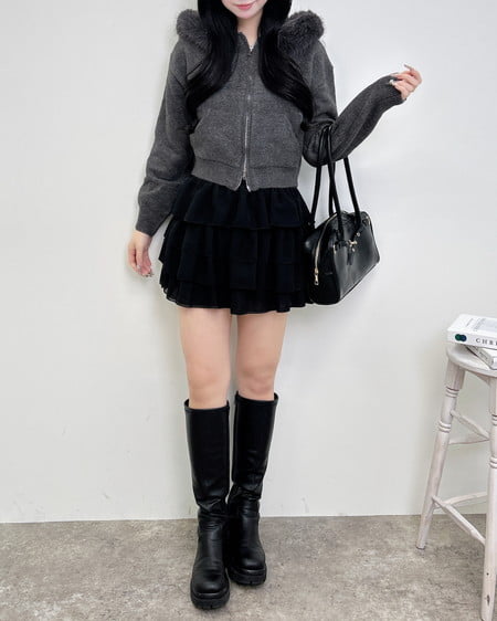 INGNI(イング) シアーフリルミニスカパン クロ