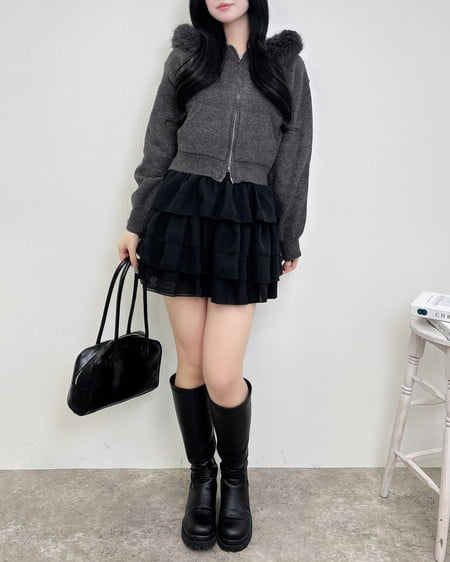 INGNI(イング) シアーフリルミニスカパン クロ