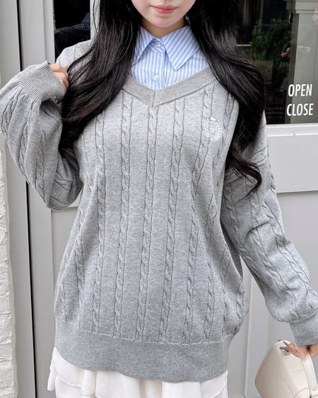 INGNI（イング） シャツドッキングVネックニット ｸﾞﾚｰ