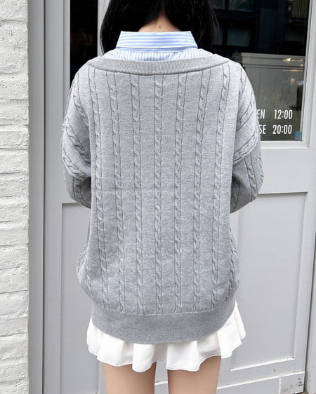 INGNI（イング） シャツドッキングVネックニット ｸﾞﾚｰ