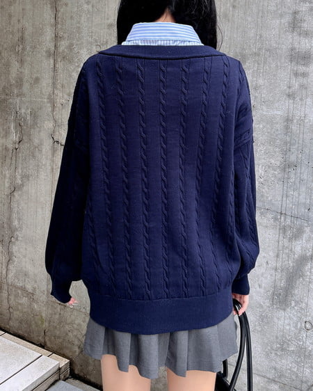 INGNI(イング) シャツドッキングVネックニット コン