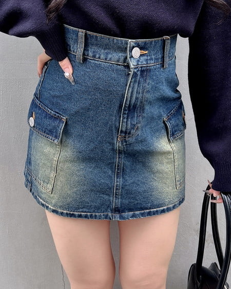 INGNI(イング) アソート柄カーゴミニスカート デニム/コン