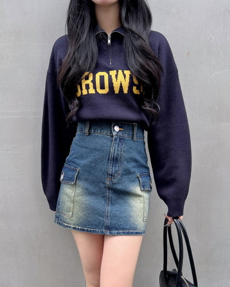 INGNI(イング) アソート柄カーゴミニスカート デニム/コン