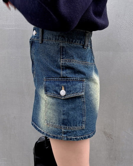 INGNI(イング) アソート柄カーゴミニスカート デニム/コン