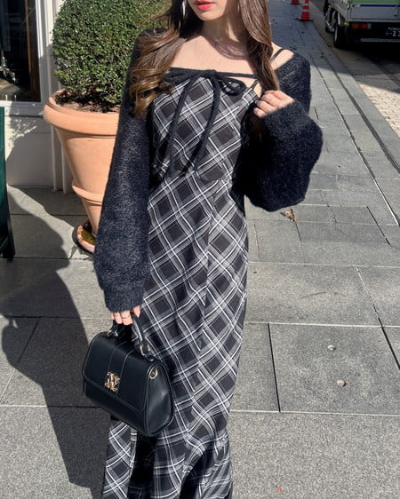 【WEB限定】シャギーニットボレロ＋マーメイドワンピースセット