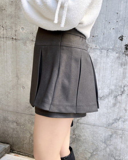 INGNI（イング） レイヤードボックスプリーツスカパン ｸﾞﾚｰ