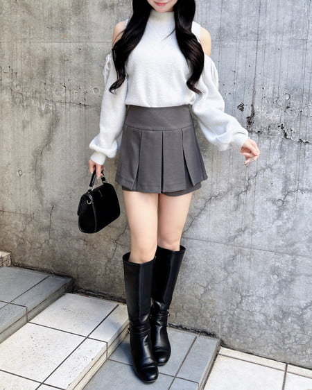 INGNI（イング） レイヤードボックスプリーツスカパン ｸﾞﾚｰ