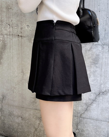 INGNI（イング） レイヤードボックスプリーツスカパン ｸﾛ