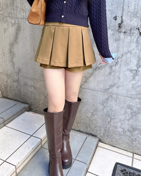 INGNI（イング） レイヤードボックスプリーツスカパン ﾍﾞｰｼﾞｭ