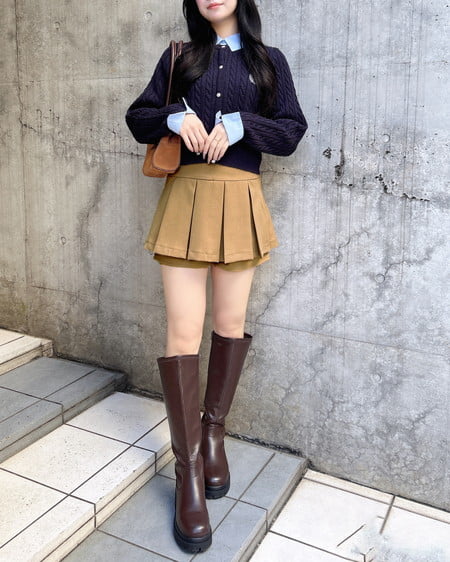 INGNI（イング） レイヤードボックスプリーツスカパン ﾍﾞｰｼﾞｭ