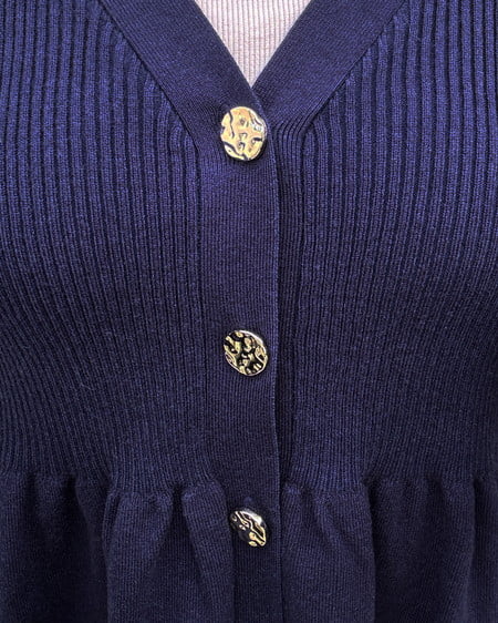 INGNI(イング) 金ボタンペプラムニットカーディガン コン